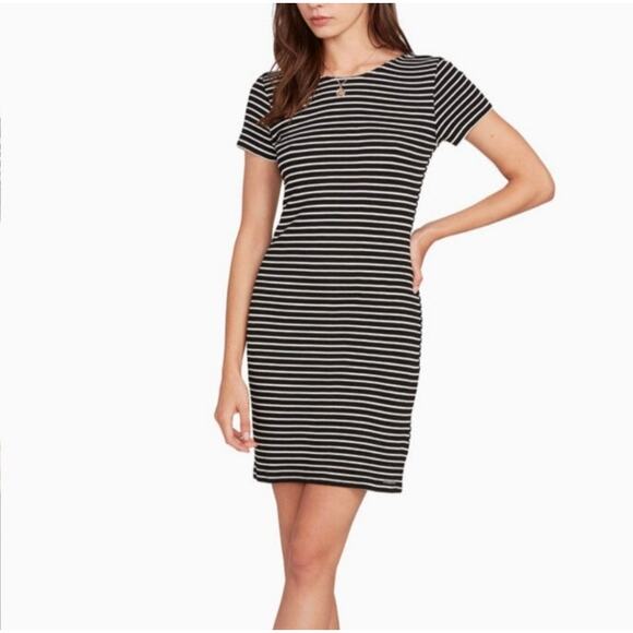 Volcom Black Striped Dayze Dayz Low Back Jersey Dress Sz 14W Plus - Picture 12 of 13